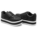 Tênis Slip On Casual Dk shoes Tira Auto Colante Plataforma Preto