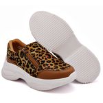 Tênis Slip On Dk shoes Zíperes Cores Chunky Caramelo Onça