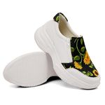 Tênis Slip On Zíperes Chunky Estampa Girassol DK Branc