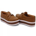 Tênis Slip On Dk Shoes Pérolas Plataforma Caramelo