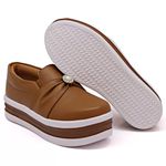 Tênis Slip On Dk Shoes Pérolas Plataforma Caramelo