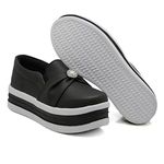 Tênis Slip On Dk Shoes Pérolas Plataforma Preto