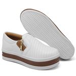 Tênis Slip on Zíper Costura Frontal Sola alta Dk Shoes Branco