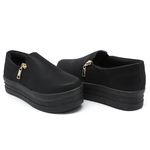 Tênis Slip On Zíper sola Toda Preto Dk Shoes 