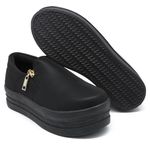 Tênis Slip On Zíper sola Toda Preto Dk Shoes 