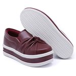 Tênis Slip On Nó Frontal Dk Shoes Flat Form Bordo