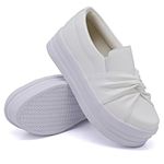 Tênis Slip On Nó Frontal Dk Shoes Flat Form Branco
