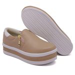 Tênis Feminino Dk Shoes Zíper Duas Cores Plataforma Rose