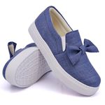 Tênis Slip On Laço Delicado Gravata Jeans Dk Shoes Jeans Claro