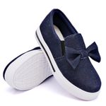 Tênis Slip On Laço Delicado Gravata Jeans Dk Shoes Jeans Escuro