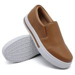 Tênis Slip On Liso Lista Sola Dk Shoes Caramelo