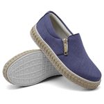 Tênis Slip On Zíper Detalhe Corda Dk Jeans Claro