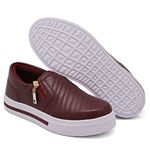 Tênis Slip On Zíper Iate Costura Frontal Dk Shoes Bordo