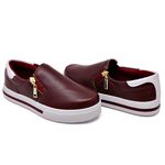 Tênis Feminino Slip On Dk Shoes Zíper Lateral Duas Cores