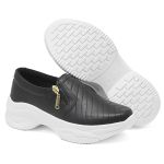 Tênis Casual Chunky com Zíper DK Shoes Preto