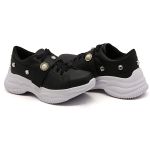 Tênis Feminino Casual Alto Chunky DK Shoes Pedrarias Preto