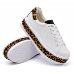 Tênis Meninas Casual Dk shoes Onça Flat Form Calçados Branco Onça