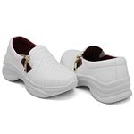 Tênis Chunky Casual Dkshoes Costura Frontal Branco detalhe Bordo