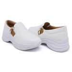 Tênis Chunky Casual Dkshoes Costura Frontal Branco detalhe Caramelo