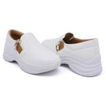 Tênis Chunky Casual Dkshoes Costura Frontal Branco detalhe Caramelo