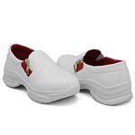 Tênis Chunky Casual Dkshoes Costura Frontal Branco detalhe Vermelho