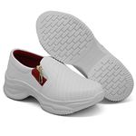 Tênis Chunky Casual Dkshoes Costura Frontal Branco detalhe Vermelho