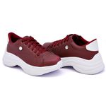 Tênis Casual Strass Feminino Chunky Dk Shoes Bordo