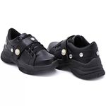 Tênis Chunky Casual Sola Preta Dkshoes Pedrarias Preto