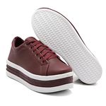 Tênis Cadarços Dk Shoes Siena Flat Form Bordo