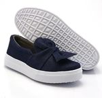 Tênis Infantil Slip On Dk Detalhe Laço Azul Escuro