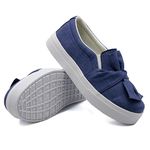 Tênis Infantil Slip On Dk Detalhe Laço Jeans Claro