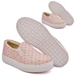 Tênis Slip On Floral Infantil Dk Shoes Rosê