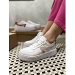 Tênis Casual Flat Form Amarrar Karen Branco Rose
