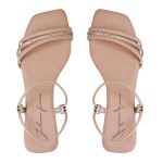 Sandália Rasteira Feminina Casual com Tiras e Ajuste Nude