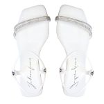 Sandália Rasteira Feminina Casual com Duas Tiras Delicadas Branca