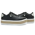 Tênis Plataforma Strass DK Shoes Jeans claro Corda Sisal