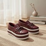 Tênis Slip On Nó Frontal Dk Shoes Flat Form Bordo
