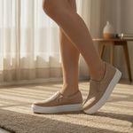 Tênis Slip On Zíper Iate Costura Frontal Dk Shoes Rose