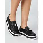 Tênis Slip On Dk Shoes Pérolas Plataforma Preto