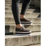Tênis Slip On Calce Fácil Dk Sola Ana Bela Fecho em Zíper Marron