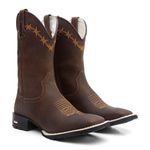 Bota Texana Masculina Arame Couro Café