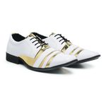 Sapato Social Masculino Irlanda-Branco e Dourado