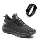KIT Tênis Casual Esportivo Masculino Confortável + Relógio 