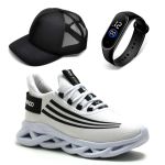 Combo Tênis Esportivo Masculino Para Treino Confortável + Relógio+Boné