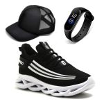 Combo Tênis Esportivo Masculino Para Treino Confortável + Relógio+Boné