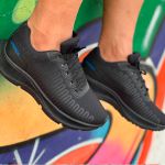 Tênis Esportivo Masculino Em Nylon Ultraleve Confortável + Relógio