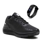 Tênis Esportivo Masculino Em Nylon Ultraleve Confortável + Relógio