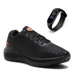 Tênis Esportivo Masculino Em Nylon Ultraleve Confortável + Relógio
