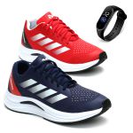 Kit 2 Pares Tênis Masculino Esportivo Para Malhar Em Nylon Ultraleve + Relógio