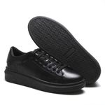 Tênis Em Couro Legítimo Casual Masculino + Carteira Em Couro DM DAMANDO